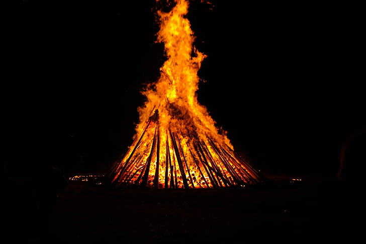 blazing bonfire