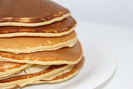 pancake on white ceramic plate