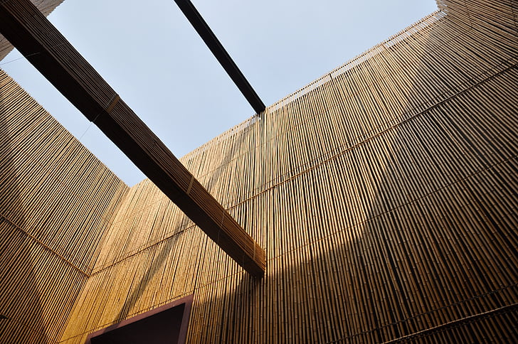 photo of brown bamboo wall