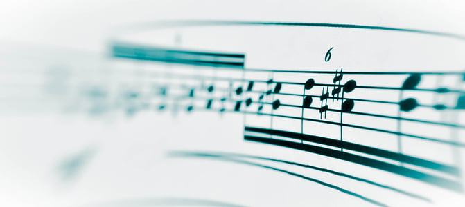 selective focus photography of music notes