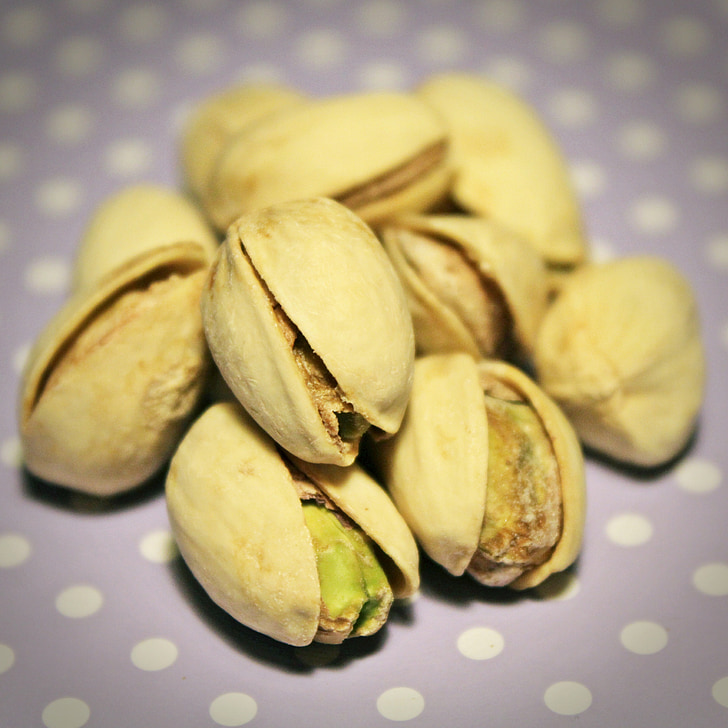 shallow focus of pistachio nuts