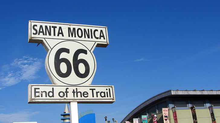 Santa Monica 66 End Trail signboard