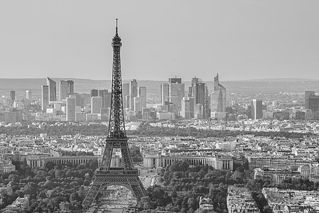 grayscale photography of Eiffel Tower, Paris