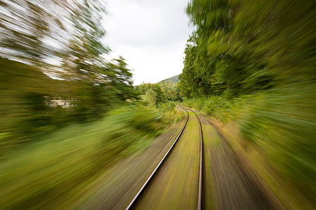 time-lapse photography of railway during daytime