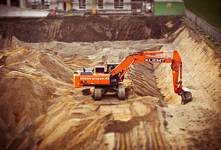 orange and gray KLIEMT excavator
