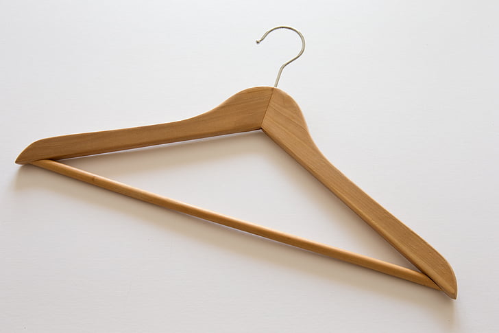 brown wooden clothes hanger