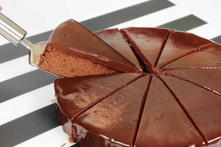 chocolate cake on table