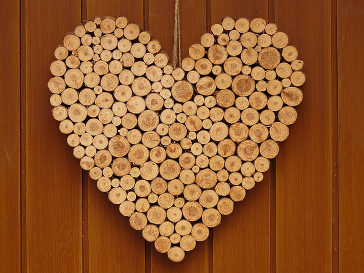 brown cork heart wall decor