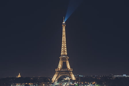 Eiffel Tower in Paris during night time