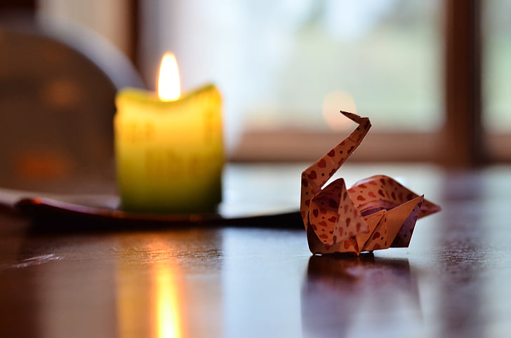 origami near candle