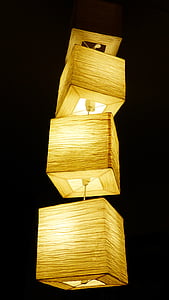 three brown pendant lamps