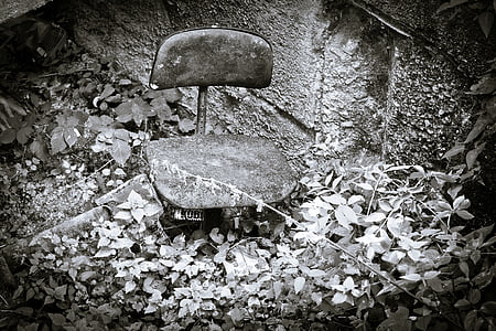 grayscaled photo of chair