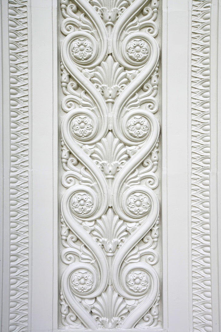 ornate white floral surface