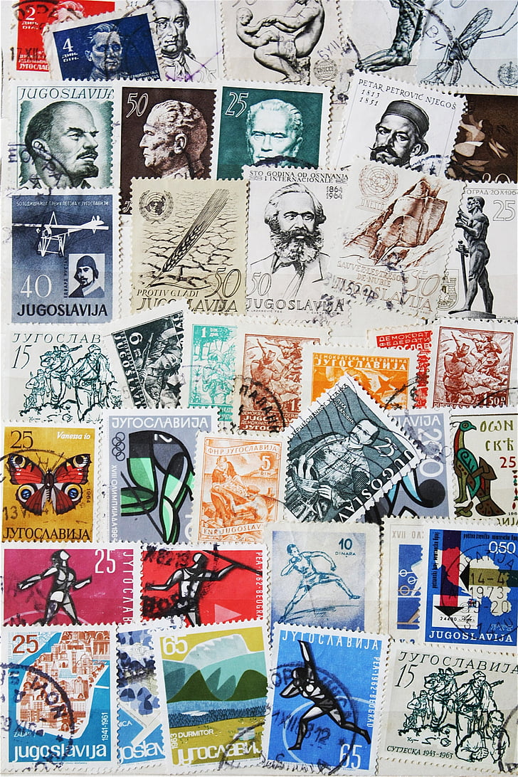 assorted postage stamps collage