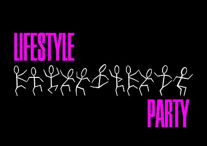 Lifestyle Party text with black background