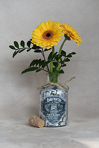 yellow sunflowers on Rabittooth glass bottle