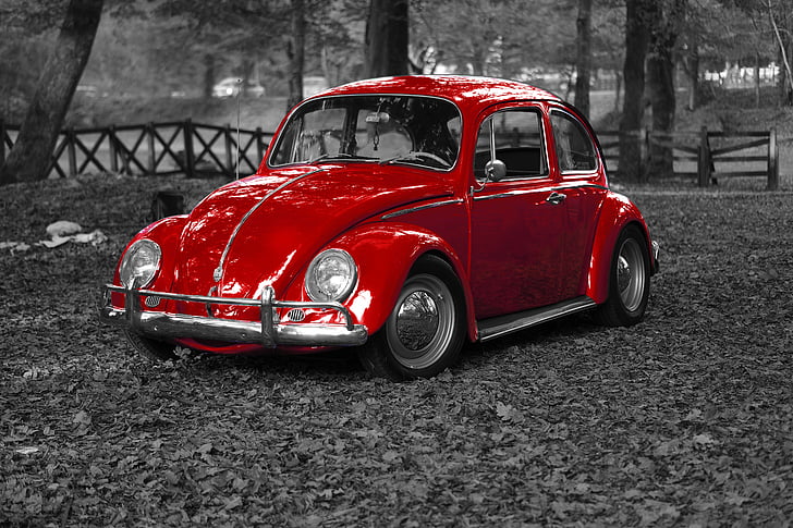 red Volkswagen beetle