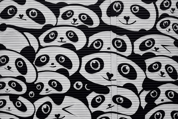 panda digital wallpaper