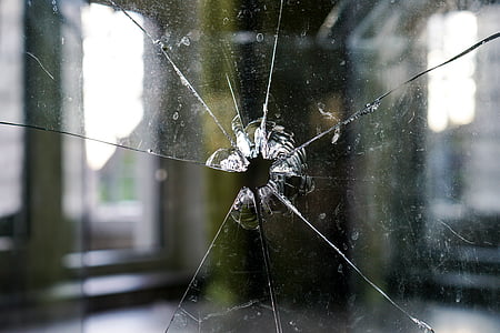 broken clear glass panel