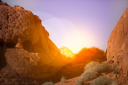 rock formation during golden hour
