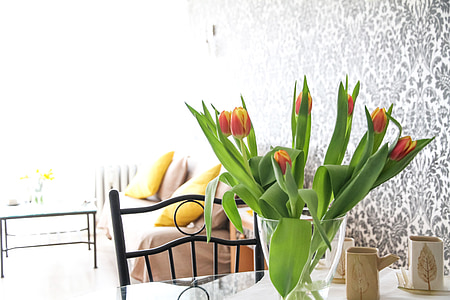 tulips on table