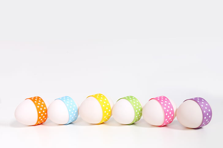 six assorted-color eggs