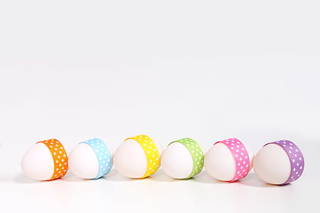six assorted-color eggs