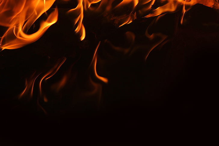 flame with black background