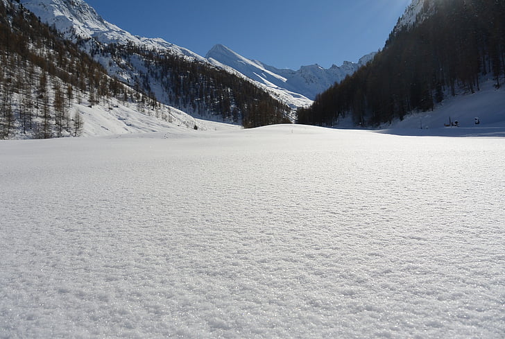 snowfield between valley