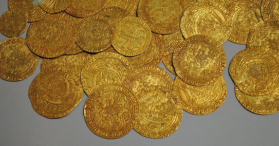 round gold-colored coin lot