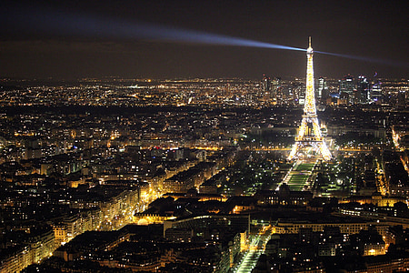 lighted Eiffel tower at nighttime