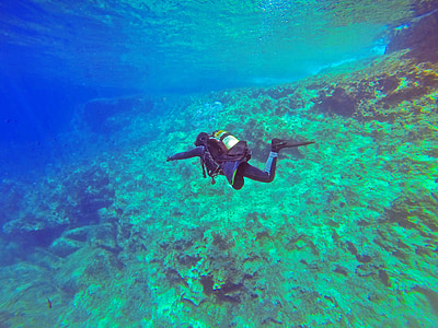 photo of person in scuba diving