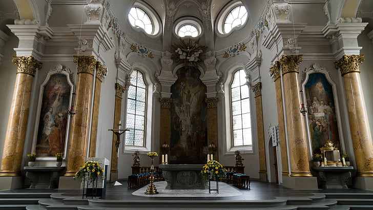 landscape photography of church's altar