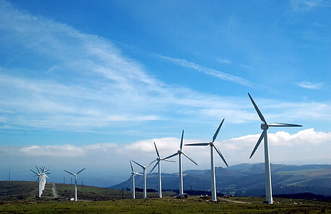 windmills at landscape field