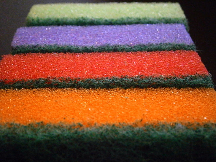 assorted-color sponges