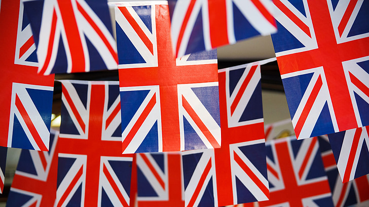 United Kingdom flags hanging