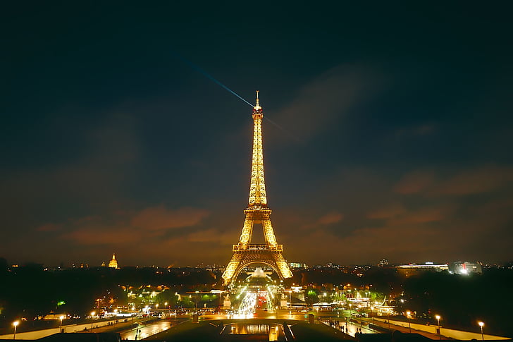 panoramic photography of Eiffel Tower, Paris at night