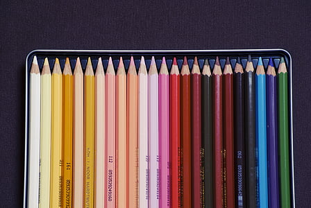 assorted-color color pencil set with case