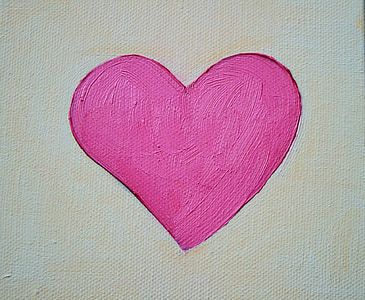 pink heart painting
