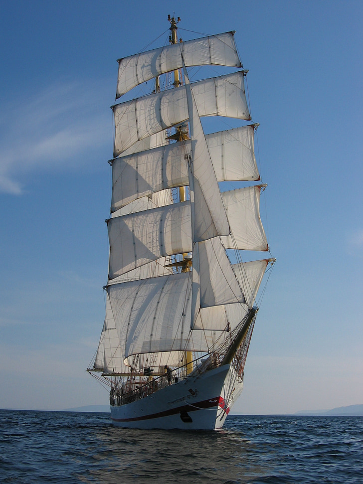white sail ship during daytime