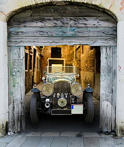 vintage vehicle in garrage