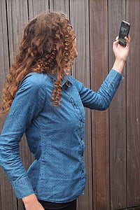 women's blue collared dress shirt