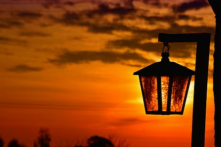 torch light during sunset