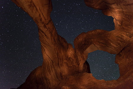 brown canyon under starry night