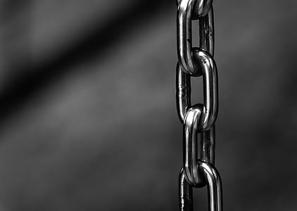 gray metal chain in closeup photo