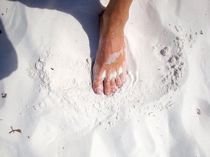 persons standing on white sand