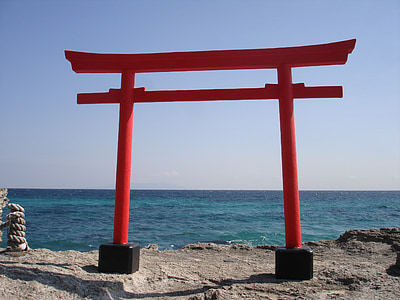 photo of red tori gate
