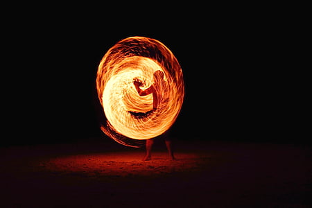 person flame dancing time lapse