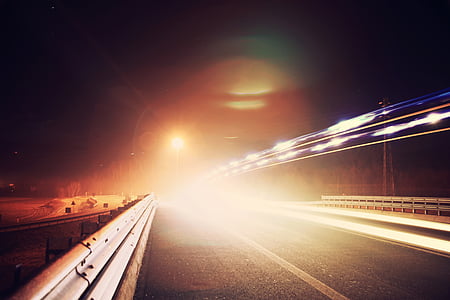 timelapse photography of road during nighttime