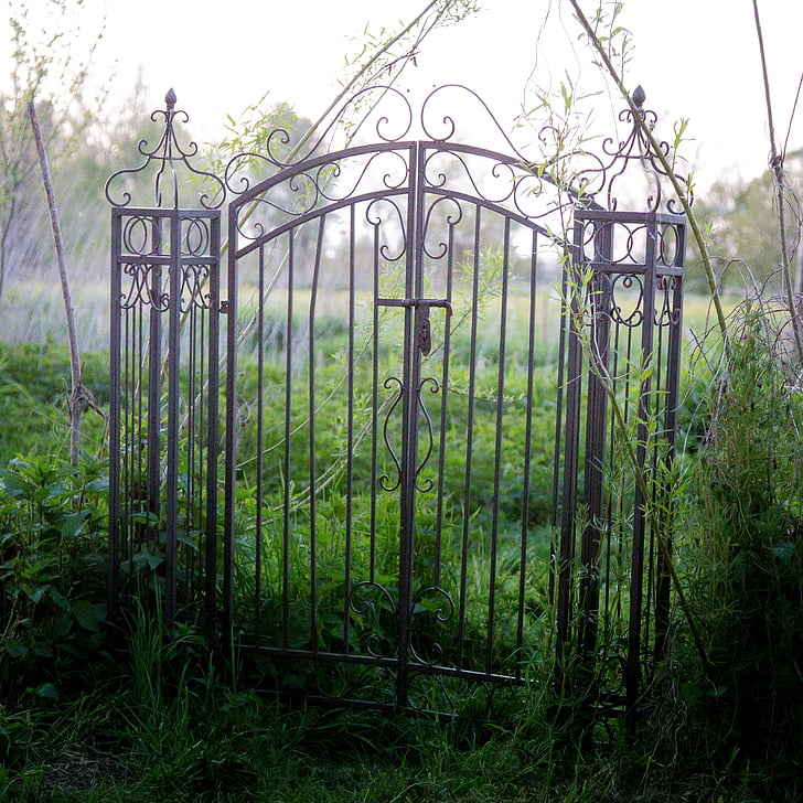 gray metal gate